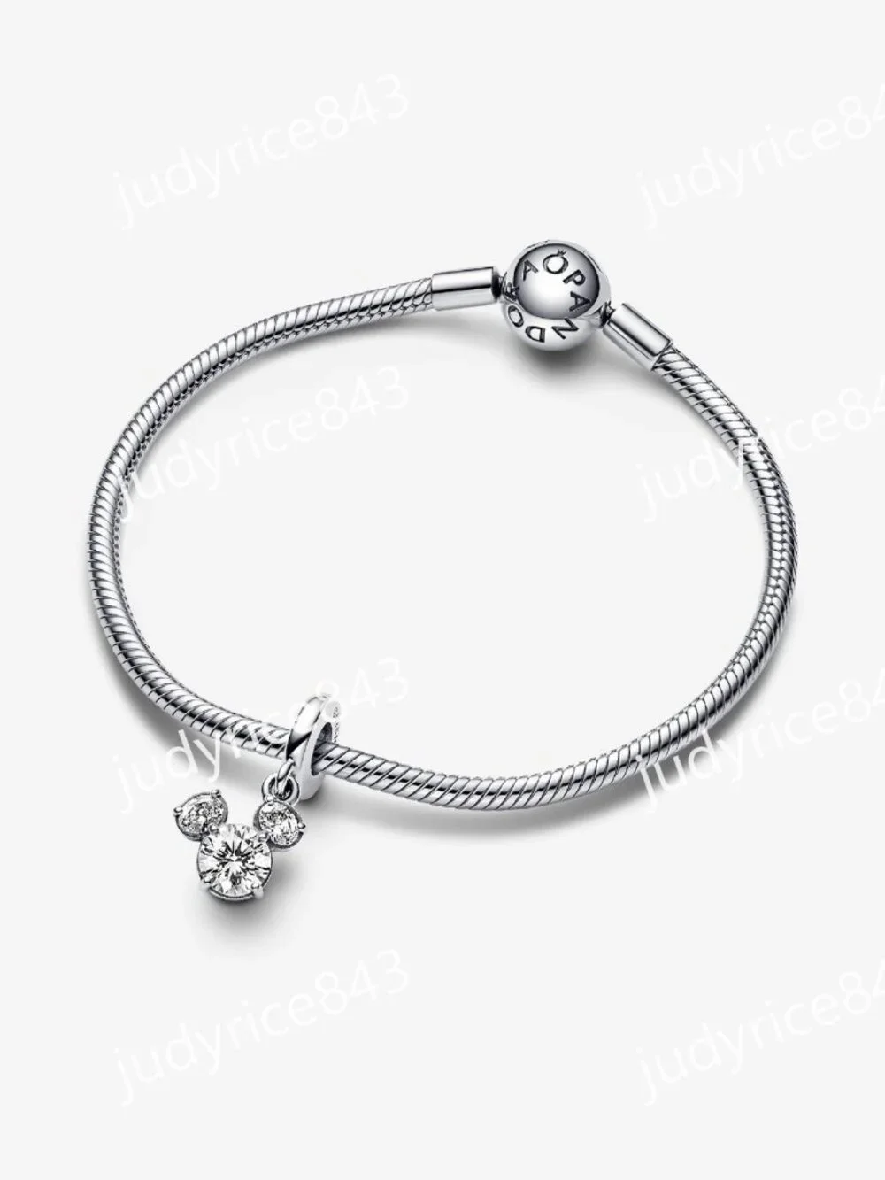 Pandora Disney Mickey Mouse Sparkling Head Silhouette Dangle Charm